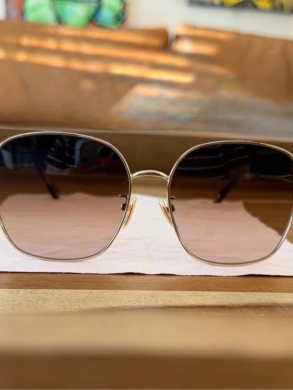 Women's Gold Frame Sunglasses with Brown Gradient Lenses